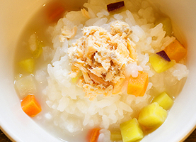 ヤギミルク仕立ての雑炊(鮭)